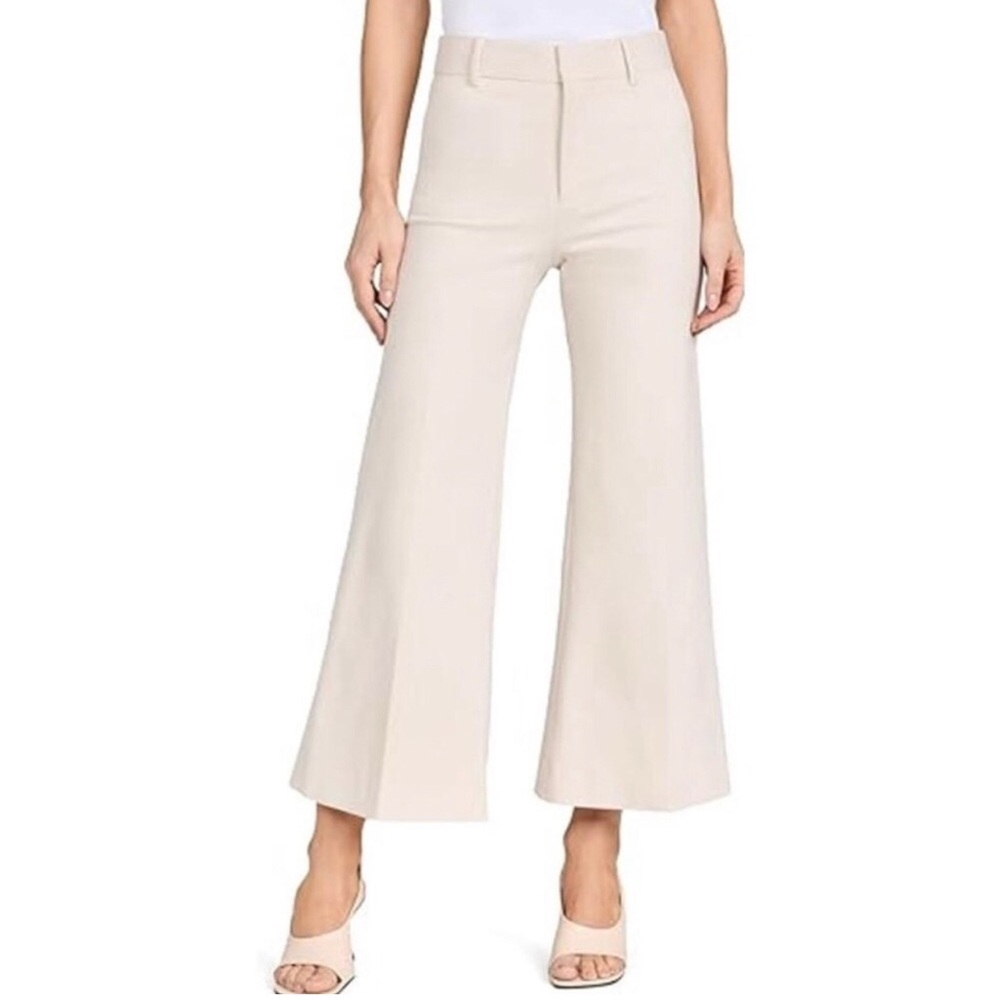 Frame Denim Le Palazzo Crop Trousers in Bone Off White, Plus size 14
